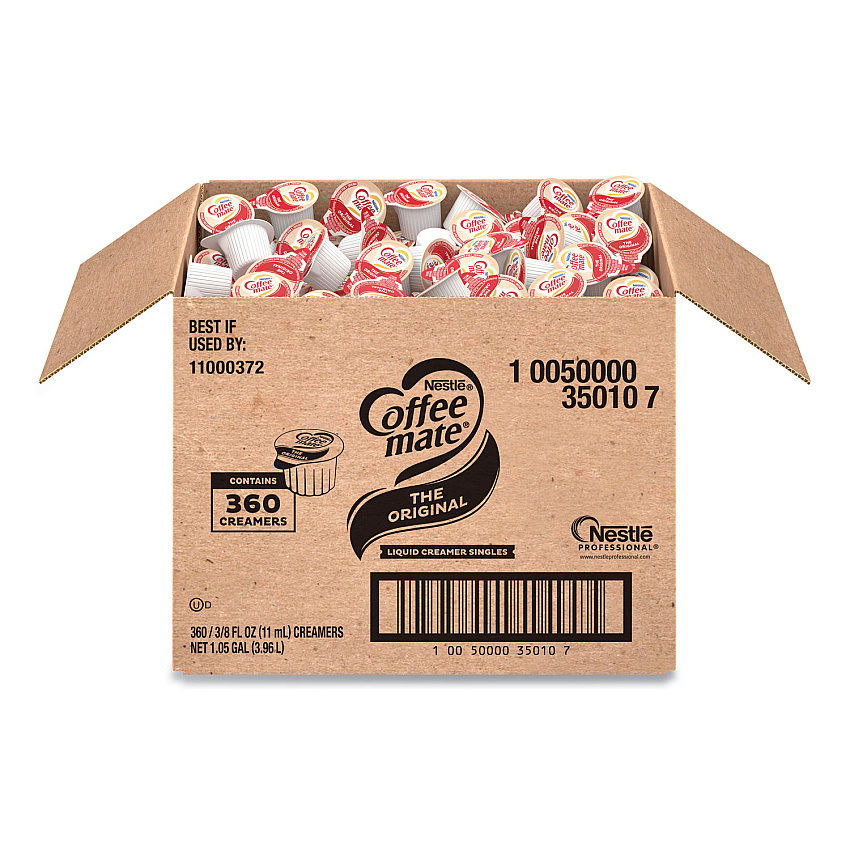 Coffee mate Liquid Coffee Creamer, Original, 0.38 oz Mini Cups, 360/Carton (35010)