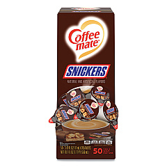 Coffee mate Liquid Coffee Creamer, Snickers, 0.38 oz Mini Cups, 50 Cups/Box (61425BX)