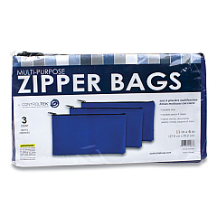 CONTROLTEK Fabric Deposit Bag, Vinyl, 5.5 x 11, Blue, 3/Pack (530495)