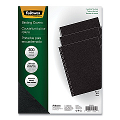 Fellowes Executive Leather-Like Presentation Cover, Black, 11 x 8.5, Unpunched, 200/Pack (5229101)