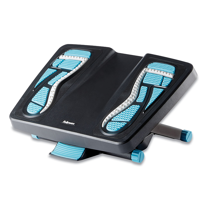 Fellowes Energizer Foot Support, 17.88w x 13.25d x 6.5h, Charcoal/Blue/Gray (8068001)