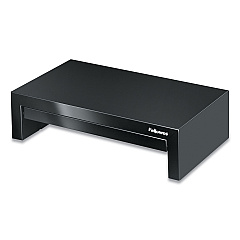 Fellowes Designer Suites Monitor Riser, For 21" Monitors, 16" x 9.38" x 4.38" to 6", Black Pearl, Supports 40 lbs (8038101)