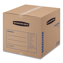 Bankers Box SmoothMove Basic Moving Boxes, Medium, Regular Slotted Container (RSC), 18" x 18" x 16", Brown Kraft/Blue, 20/Bundle (7713901)
