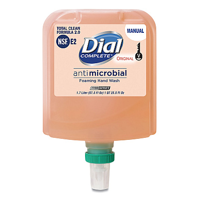 Antibacterial Foaming Hand Wash Refill for Dial 1700 V Dispenser, Original, 1.7 L, 3/Carton (19723)
