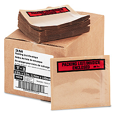 3M Top Print Self-Adhesive Packing List Envelope, 4.5 x 5.5, Clear, 1,000/Box (T11000)