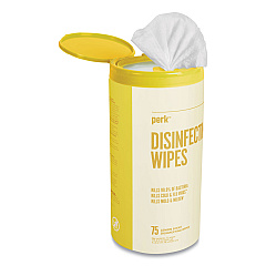 Perk Disinfecting Wipes, 7 x 8, Lemon, 75 Wipes/Canister (24411134)