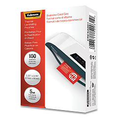 Fellowes Laminating Pouches, 5 mil, 3.75" x 2.25", Gloss Clear, 100/Pack (52031)