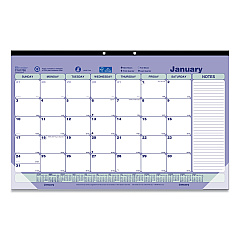 Brownline Monthly Desk Pad Calendar, 17.75 x 10.88, White/Blue/Green Sheets, Black Binding, Clear Corners, 12-Month (Jan to Dec): 2023 (C181700)