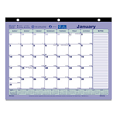 Brownline Monthly Desk Pad Calendar, 11 x 8.5, White/Blue/Green Sheets, Black Binding, 12-Month (Jan to Dec): 2023 (C181721)