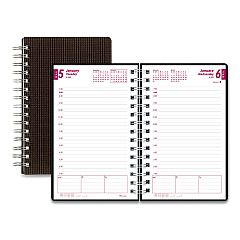 Brownline DuraFlex Daily Planner, 8 x 5, Black Cover, 12-Month (Jan to Dec): 2023 (CB634VBLK)