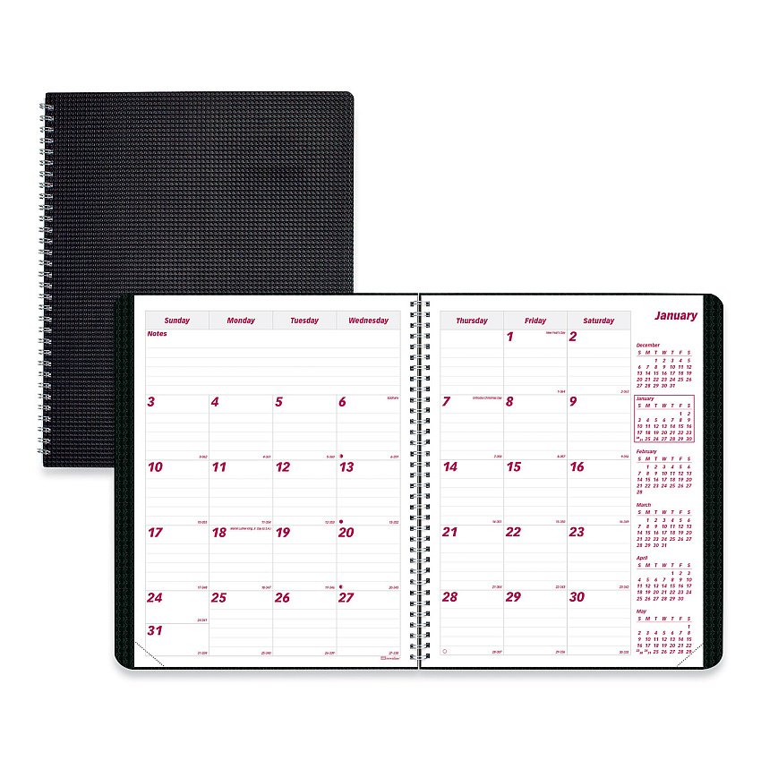 Brownline DuraFlex 14-Month Planner, 11 x 8.5, Black Cover, 14-Month (Dec to Jan): 2022 to 2024 (CB1262VBLK)