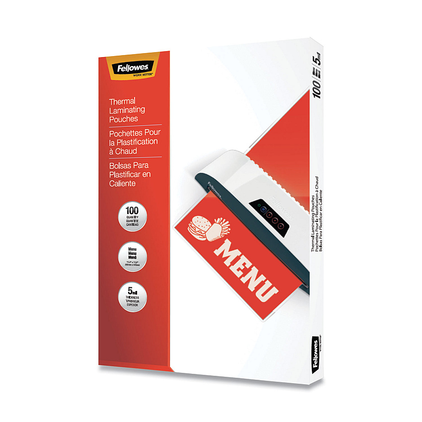 Fellowes Thermal Laminating Pouches, 5 mil, 11.5" x 17.5", Matte Clear, 100/Pack (5746001)