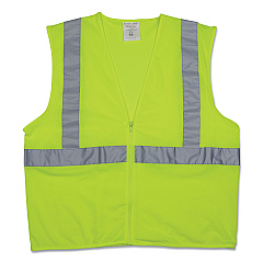 PIP Zipper Safety Vest, X-Large, Hi-Viz Lime Yellow (302MVGZLYXL)