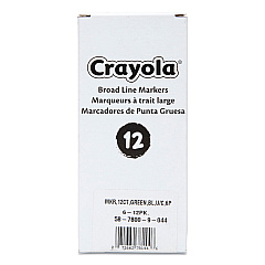 Crayola Broad Line Washable Markers, Broad Bullet Tip, Green, 12/Box (587800044)
