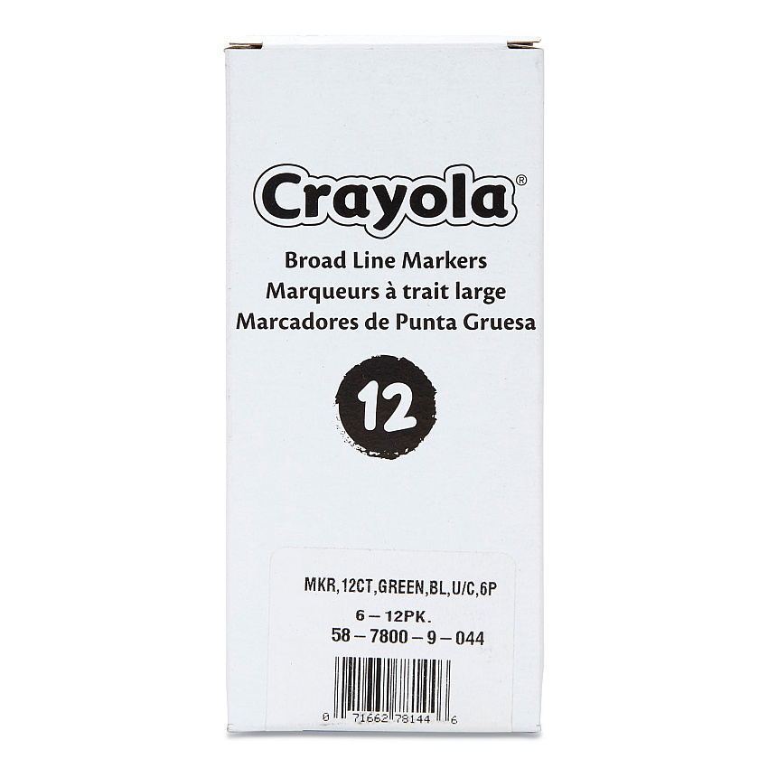 Crayola Broad Line Washable Markers, Broad Bullet Tip, Green, 12/Box (587800044)
