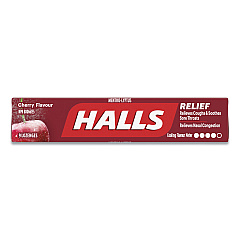 HALLS Mentho-Lyptus Cough and Sore Throat Lozenges, Cherry, 9/Pack, 20 Packs/Box (AMC62476)