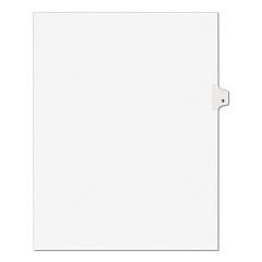 Preprinted Legal Exhibit Side Tab Index Dividers, Avery Style, 10-Tab, 9, 11 x 8.5, White, 25/Pack (11919)