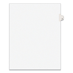 Preprinted Legal Exhibit Side Tab Index Dividers, Avery Style, 10-Tab, 5, 11 x 8.5, White, 25/Pack (11915)