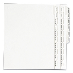Preprinted Legal Exhibit Side Tab Index Dividers, Avery Style, 26-Tab, Exhibit A - Exhibit Z, 11 x 8.5, White, 1 Set, (1370) (01370)
