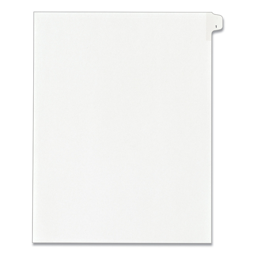 Avery Preprinted Legal Exhibit Side Tab Index Dividers, Allstate Style, 10-Tab, 1, 11 x 8.5, White, 25/Pack (82199)