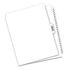 Preprinted Legal Exhibit Side Tab Index Dividers, Avery Style, 26-Tab, 26 to 50, 11 x 8.5, White, 1 Set (11372)