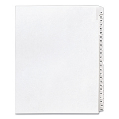 Avery Preprinted Legal Exhibit Side Tab Index Dividers, Allstate Style, 25-Tab, 76 to 100, 11 x 8.5, White, 1 Set, (1704) (01704)