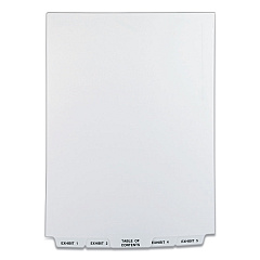 Preprinted Legal Exhibit Bottom Tab Index Dividers, Avery Style, 26-Tab, Exhibit 1 to Exhibit 25, 11 x 8.5, White, 1 Set (11378)