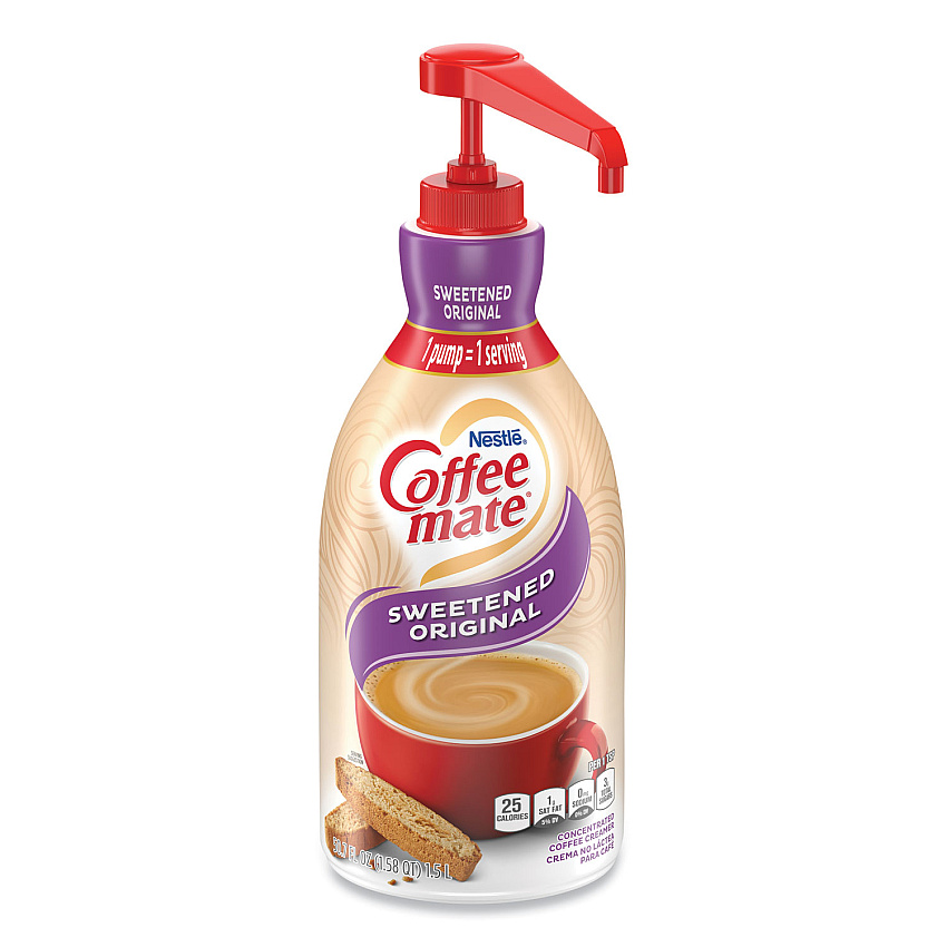 Coffee mate Liquid Coffee Creamer, Sweetened Original, 1500mL Pump Dispenser (13799)