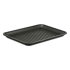 Pactiv Evergreen Supermarket Tray, #27S, 15 x 5.5 x 0.93, Black, 250/Carton (51P927S)