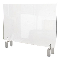 Ghent Clear Partition Extender with Attached Clamp, 36 x 3.88 x 18, Thermoplastic Sheeting (PEC1836A)