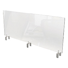 Ghent Clear Partition Extender with Attached Clamp, 48 x 3.88 x 18, Thermoplastic Sheeting (PEC1848A)