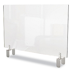 Ghent Clear Partition Extender with Attached Clamp, 29 x 3.88 x 30, Thermoplastic Sheeting (PEC3029A)