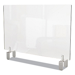 Ghent Clear Partition Extender with Attached Clamp, 42 x 3.88 x 30, Thermoplastic Sheeting (PEC3042A)