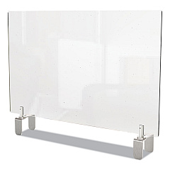 Ghent Clear Partition Extender with Attached Clamp, 42 x 3.88 x 24, Thermoplastic Sheeting (PEC2442A)