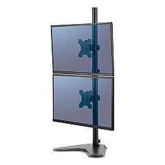 Fellowes Professional Series Freestanding Dual Stacking Monitor Arm, For 32" Monitors, 15.3" x 35.5" x 11", Black, Supports 17 lb (8044001)