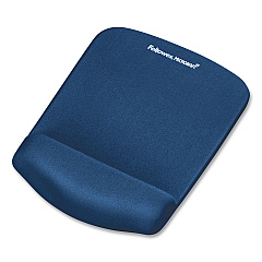 Fellowes PlushTouch Mouse Pad with Wrist Rest, 7.25 x 9.37, Blue (9287301)