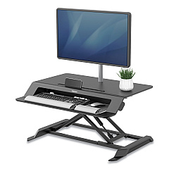 Fellowes Lotus LT Sit-Stand Workstation, 34.38" x 28.38" x 7.62", Black (8215001)