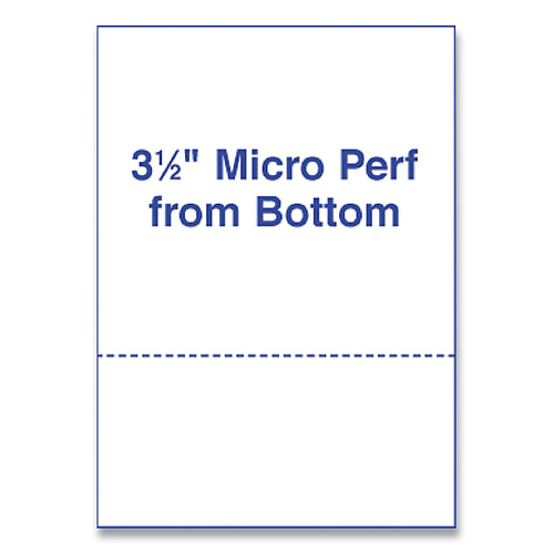 Alliance Perforated and Punched Laser Cut Sheets, Micro-Perforated 3.5" from Bottom, 24 lb Bond Weight, 8.5 x 11, White, 500/Ream (30034)