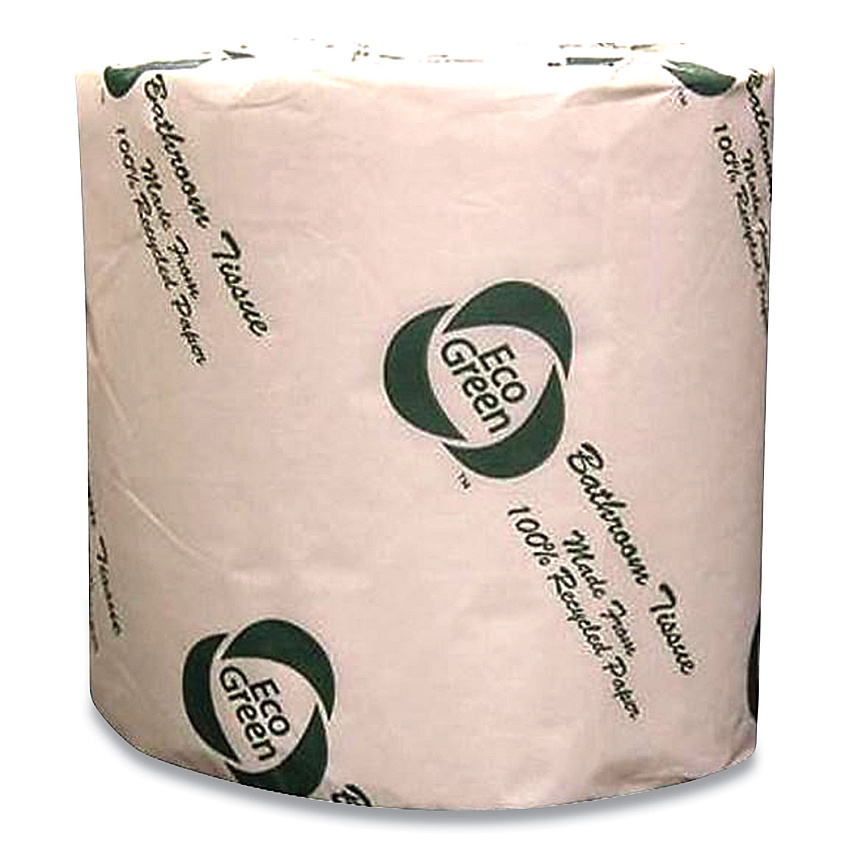 Eco Green Recycled 2-Ply Standard Toilet Paper, Septic Safe, White, 550 Sheets/Roll, 80 Rolls/Carton (EB8543)