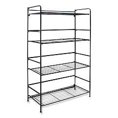 Advantus FlipShelf Four-Shelf Unit, 26.5w x 12d x 43h, Black (38701)