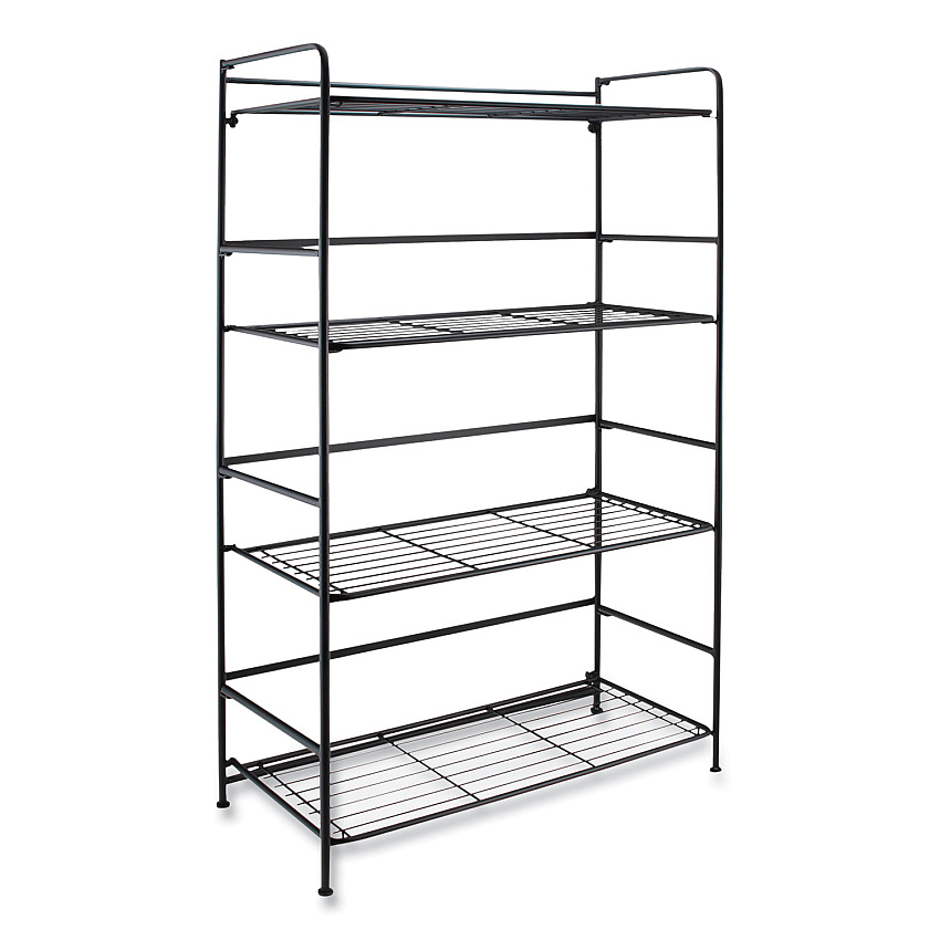 Advantus FlipShelf Four-Shelf Unit, 26.5w x 12d x 43h, Black (38701)
