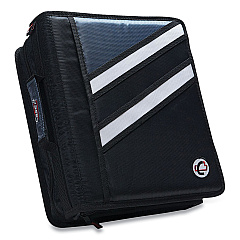 Case it Z-System 2-in-1 Zipper Binder, 3 Rings (x2), 1.5" Capacity (x2), 11 x 8.5, Black/Gray Accents (Z176BLK)