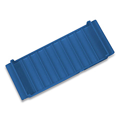 CONTROLTEK Stackable Plastic Coin Tray, Nickels, 10 Compartment, Denomination and Capacity Etched On Side, Blue (560561EA)