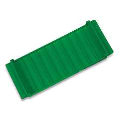 CONTROLTEK Stackable Plastic Coin Tray, Dimes, 10 Compartments, Denomination and Capacity Etched On Side, Green (560562EA)