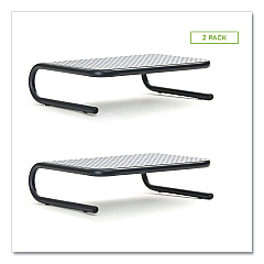 Compatible Mind Reader Metal Monitor Stand Riser for Computer, 14.88" x 11.33" x 4.21", Black, Supports 44 lbs (2METMONSTBLK)
