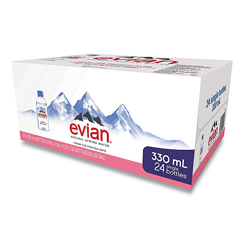 Evian Natural Spring Water, 11.2 oz Bottle, 24/Carton (EVI11201)
