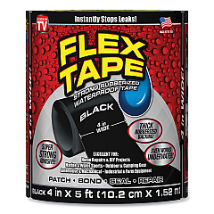 Flex Seal General Purpose Repair Tape, 4" x 1.67 yds, Black (TFSBLKR0405)