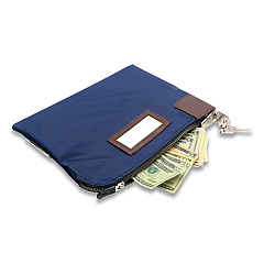 Honeywell Key Lock Deposit Bag with 2 Keys, Vinyl, 1.2 x 11.2 x 8.7,  Navy Blue (6505)