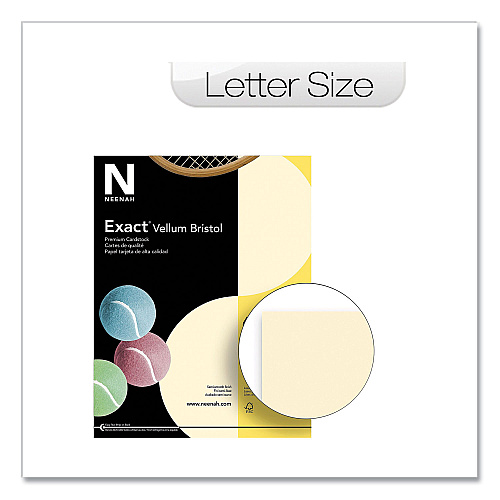 Neenah Paper Exact Vellum Bristol Cover Stock, 67 lb Bristol Weight, 8.5 x 11, Ivory, 250/Pack (8136882368)