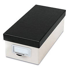 Oxford Index Card Storage Box, Holds 1,000 3 x 5 Cards, 5.5 x 11.5 x 3.88, Pressboard, Marble White/Black (406350)